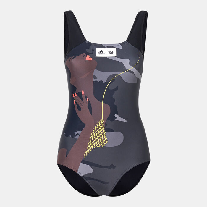 adidas Women's Thebe Magugu Swimsuit Black image number 0
