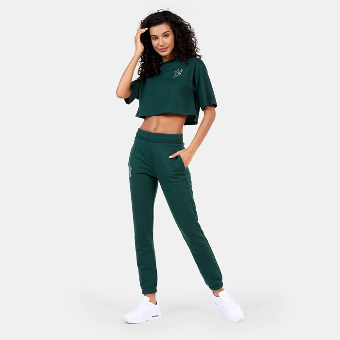 New Era Women's MLB New York Yankees Diamante Crop Top Green New Era Women's MLB New York Yankees Diamante Crop Top Green image number 2