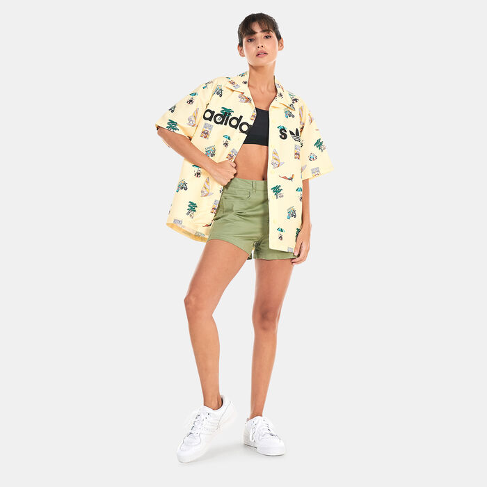 adidas Originals Women's Allover Print Shirt yellow adidas Originals Women's Allover Print Shirt yellow image number 2