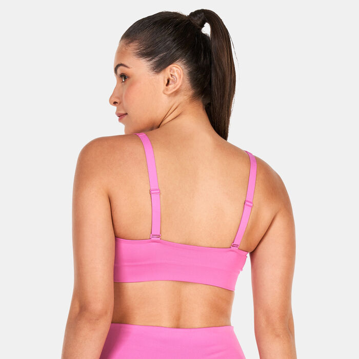 Nike Women's Dri-FIT Indy Plunge Cutout Sports Bra Pink image number 1