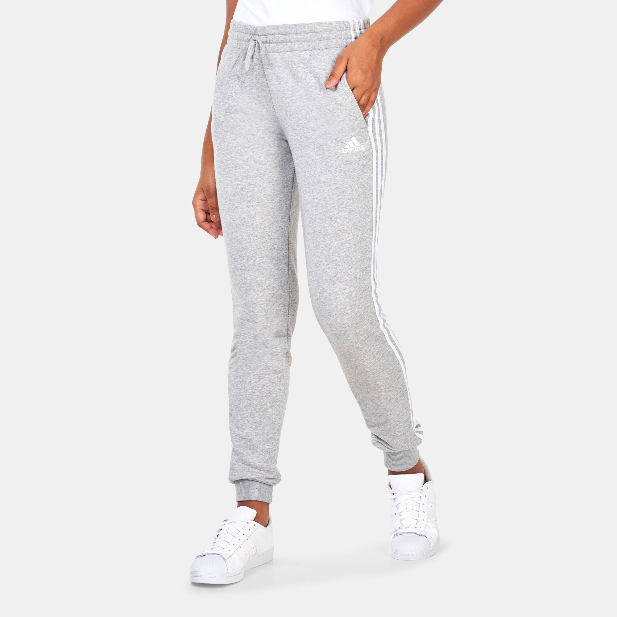 Women s Essentials French Terry 3 Stripes Joggers Grey adidas in KSA SSS