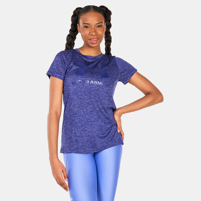 Under Armour Women's UA Tech™ Twist Big Logo Gel T-Shirt Blue