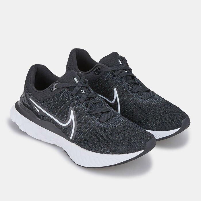 Nike Women's React Infinity Run Flyknit 3 Shoe Black Nike Women's React Infinity Run Flyknit 3 Shoe Black image number 1