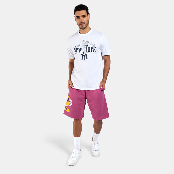 New Era Men's NBA Los Angeles Lakers Bubble Script Shorts Purple New Era Men's NBA Los Angeles Lakers Bubble Script Shorts Purple image number 2
