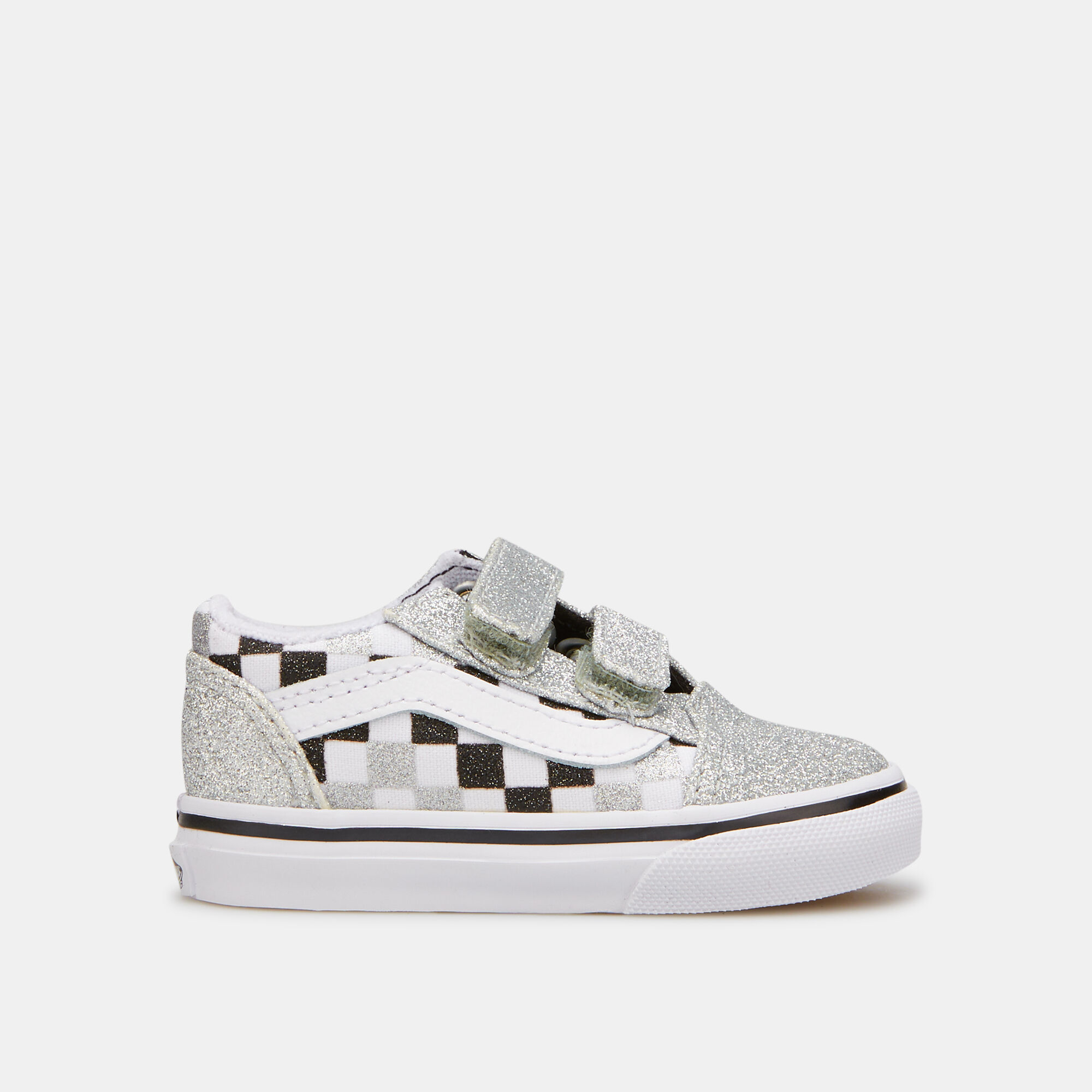 Kids glitter checkerboard old on sale skool