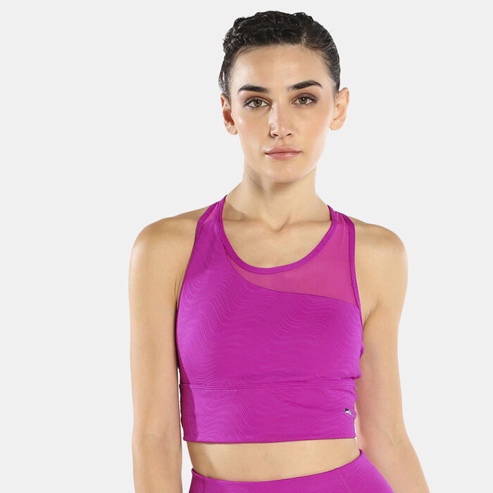 PUMA Women's Mid Impact Flawless Sports Bra Pink image number 0