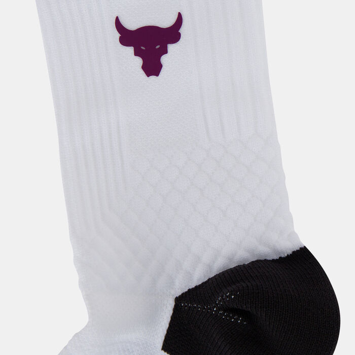 Under Armour Project Rock Armour Dry Playmaker Crew Socks (1 Pair) White image number 1