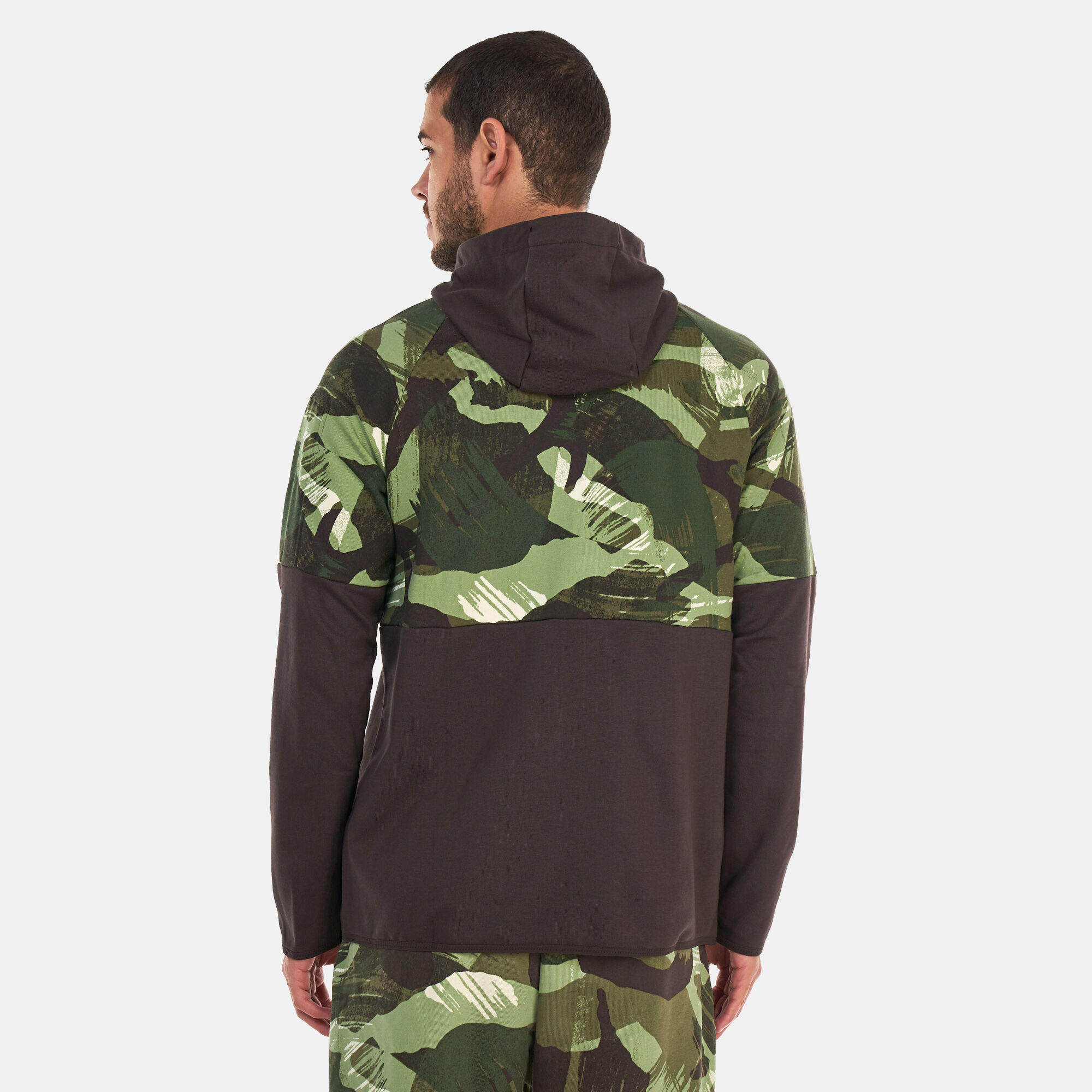 Men s Dri FIT Fleece Full Zip Camo Fitness Hoodie