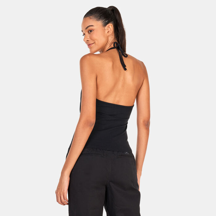 Vans Women's Super Fun Halter T-Shirt Black Vans Women's Super Fun Halter T-Shirt Black image number 1