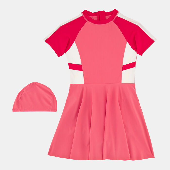 Sun and Sand Sports Kids' Swimming Dress with Cap Pink Sun and Sand Sports Kids' Swimming Dress with Cap Pink image number 0