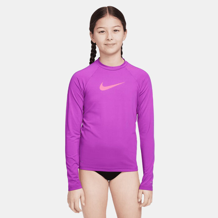 Nike Swim Kids' Swoosh Hydro Rashguard Purple image number 0