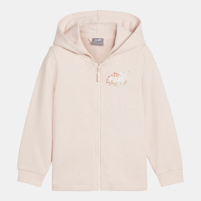 PUMA Kids' Essential+ Full-Zip Hoodie Pink PUMA Kids' Essential+ Full-Zip Hoodie Pink