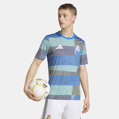 adidas Men's Real Madrid 25/26 Pre-Match Football Jersey Blue adidas Men's Real Madrid 25/26 Pre-Match Football Jersey Blue