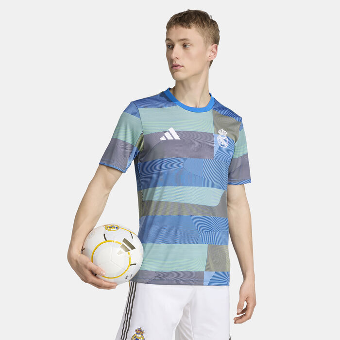 adidas Men's Real Madrid 25/26 Pre-Match Football Jersey Blue adidas Men's Real Madrid 25/26 Pre-Match Football Jersey Blue image number 0