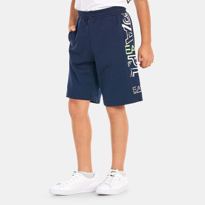 EA7 Emporio Armani Kids' Logo Series Bermuda Shorts Blue