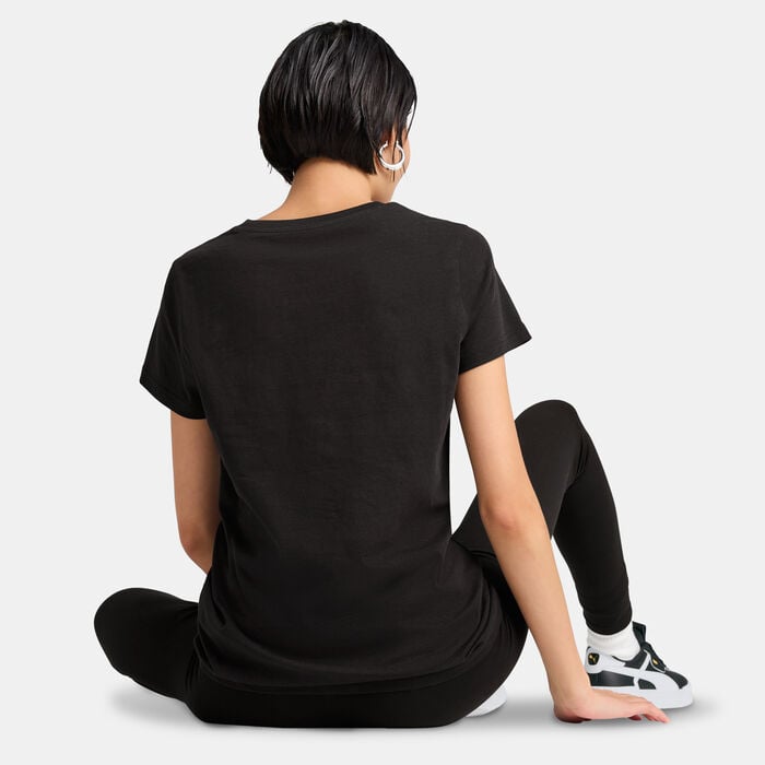 PUMA Women's Essentials Metallic T-Shirt Black PUMA Women's Essentials Metallic T-Shirt Black image number 1