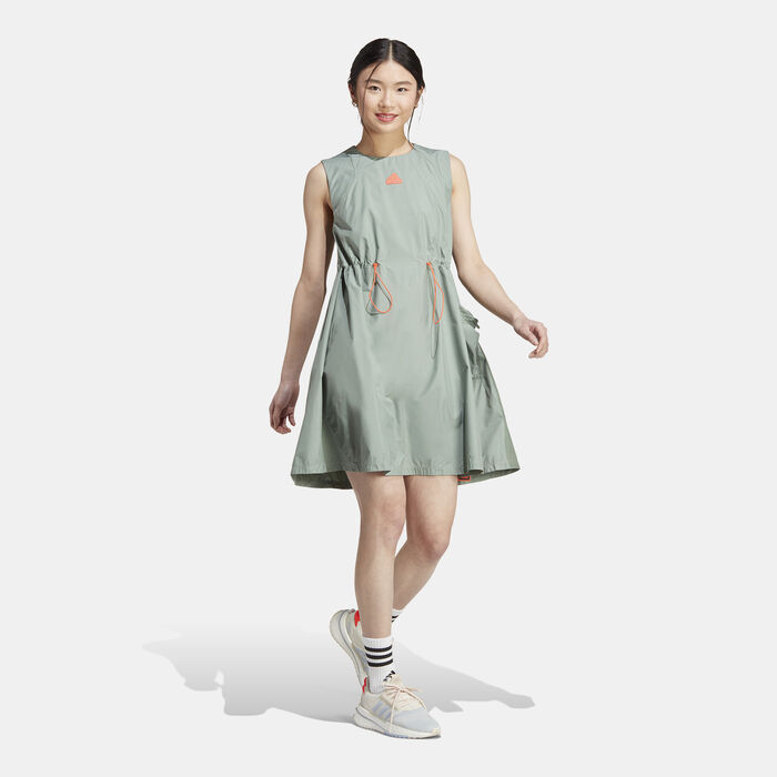 adidas Women's City Escape Dress Green adidas Women's City Escape Dress Green image number 0