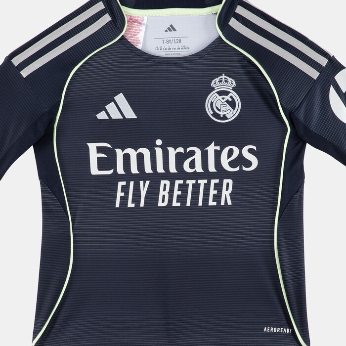 adidas Kids' Real Madrid 25/26 Away Replica Football Jersey Blue adidas Kids' Real Madrid 25/26 Away Replica Football Jersey Blue image number 2