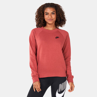 Nike Women's Sportswear Essential Fleece Crew Sweatshirt Brown Nike Women's Sportswear Essential Fleece Crew Sweatshirt Brown