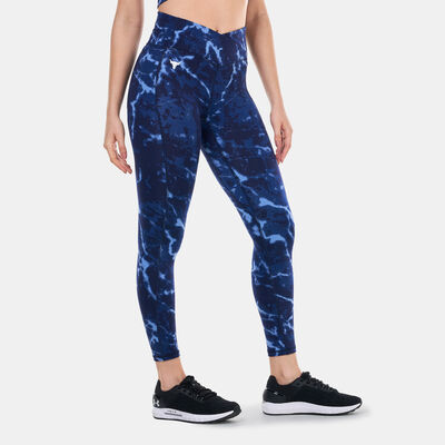 Under Armour Women's Project Rock Crossover Lets Go Printed Ankle Leggings Blue Under Armour Women's Project Rock Crossover Lets Go Printed Ankle Leggings Blue