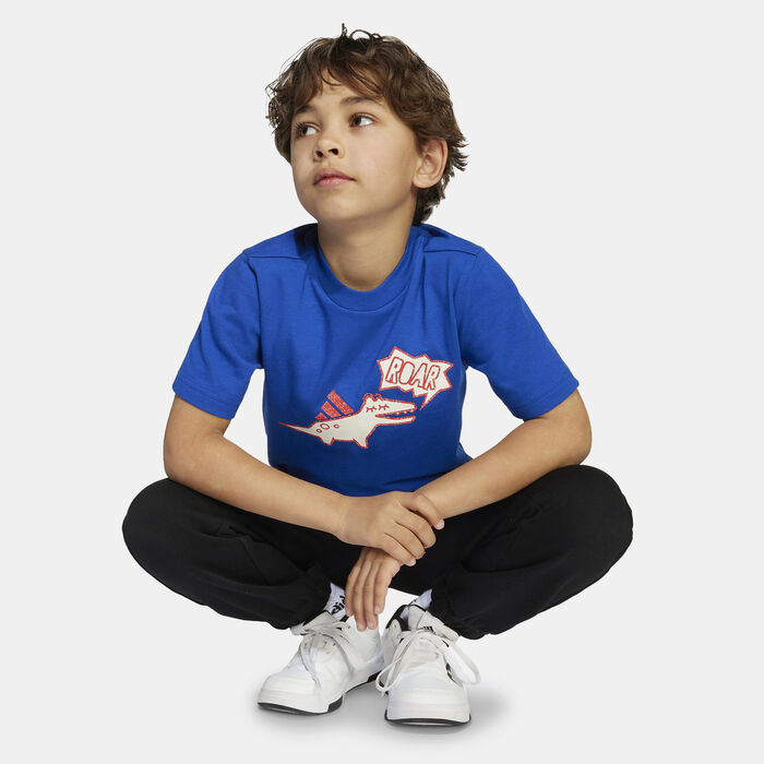 adidas Kids' Adiraptor Graphic T-Shirt Blue image number 3