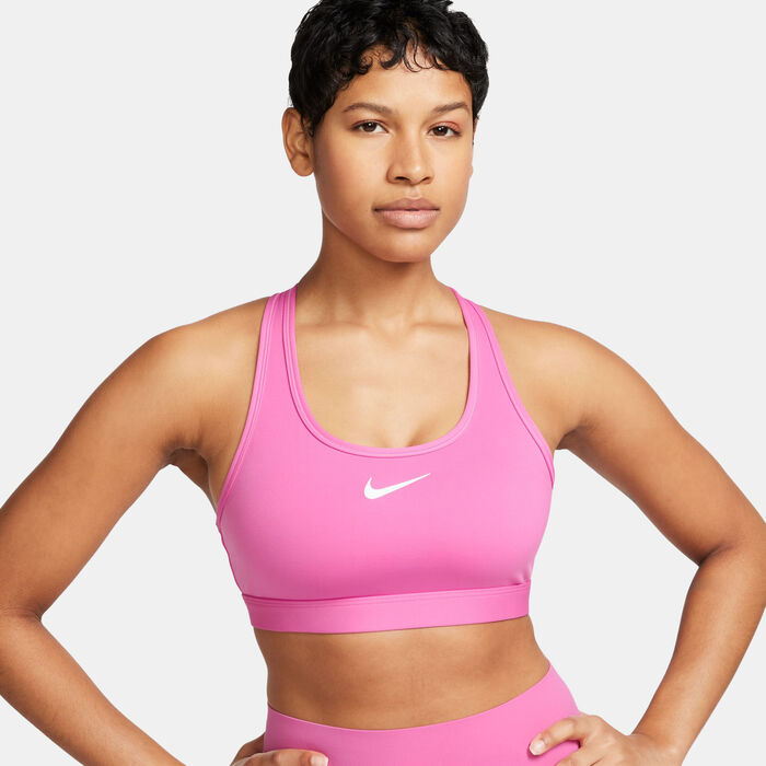Nike Women's Dri-FIT Swoosh Medium-Support Training Sports Bra Pink Nike Women's Dri-FIT Swoosh Medium-Support Training Sports Bra Pink image number 7