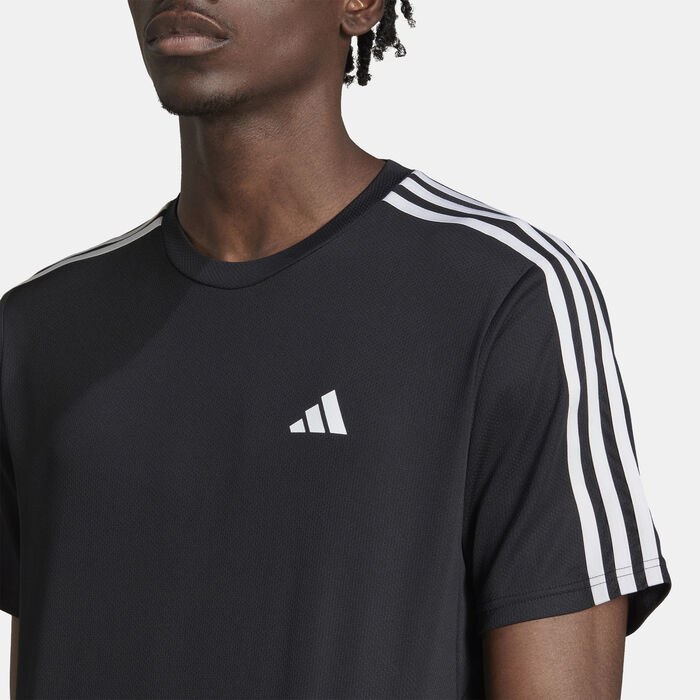 adidas Men's Train Essentials 3-Stripes Training T-Shirt Black image number 3