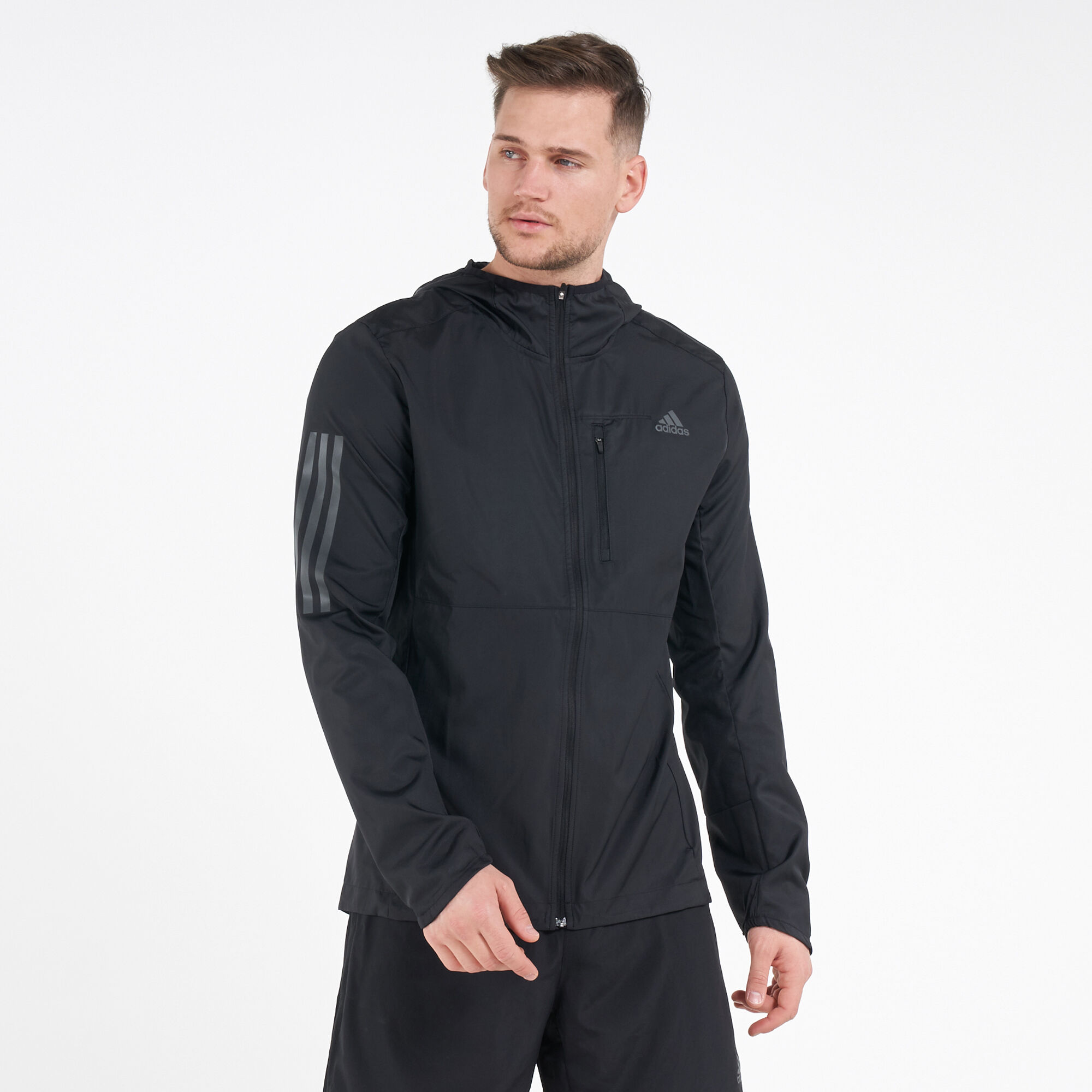 own the run hooded wind jacket