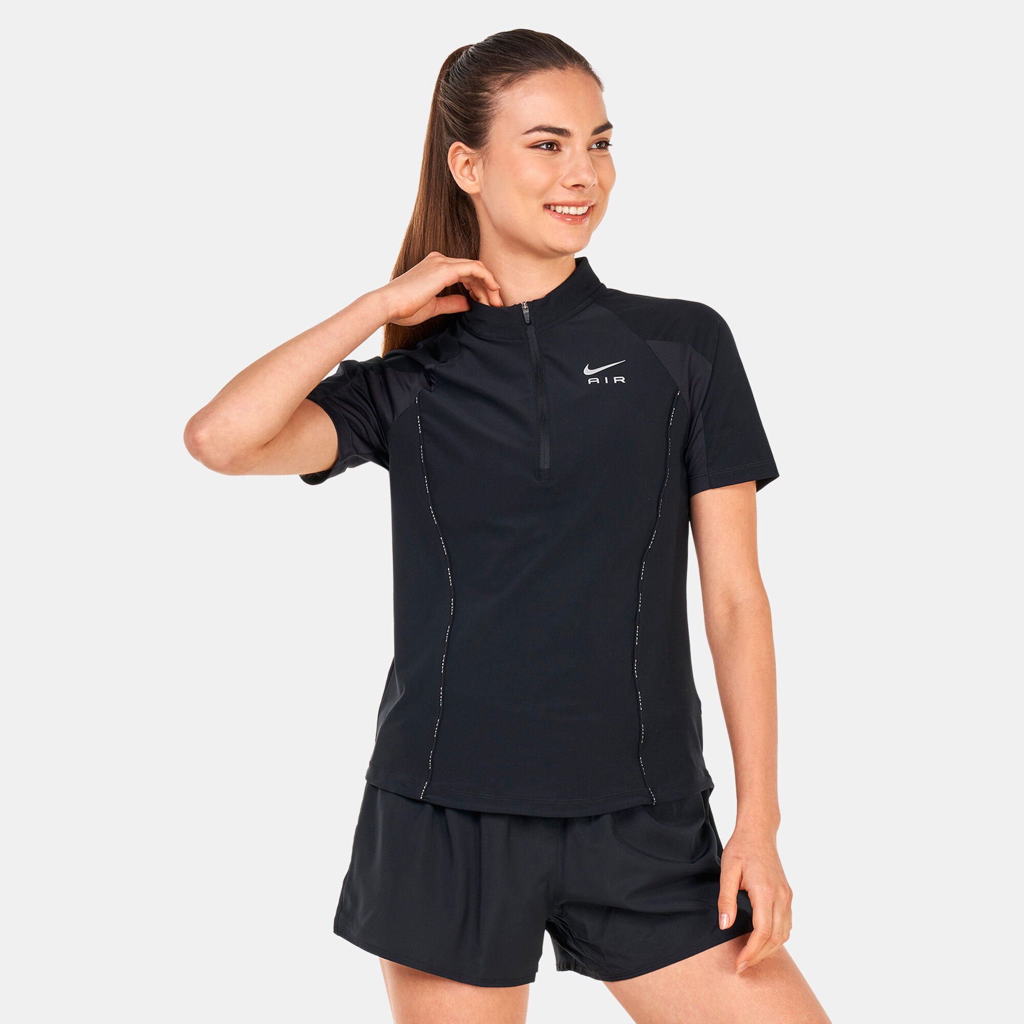 Women s Dri FIT Air Zip Up T Shirt Black Nike in KSA SSS