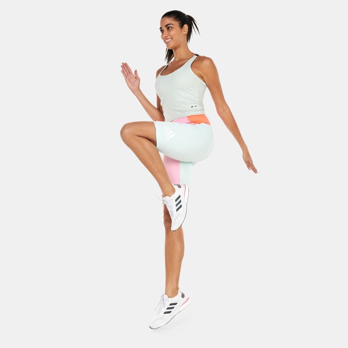 adidas Women's Colourblock Sports Leggings Pink adidas Women's Colourblock Sports Leggings Pink image number 2