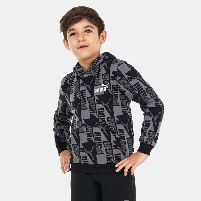 PUMA Kids' PowerPrinted Hoodie Black image number 0