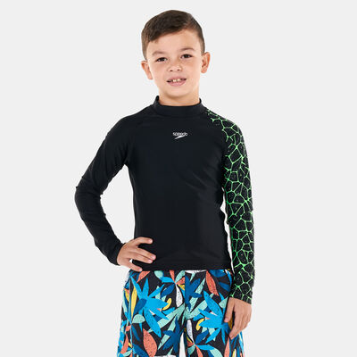 Speedo Kids' Printed Long Sleeve Rashguard Green Speedo Kids' Printed Long Sleeve Rashguard Green