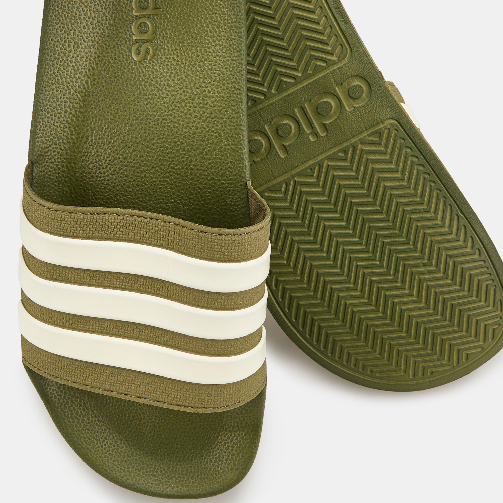 Adidas cloudfoam adilette slides green best sale