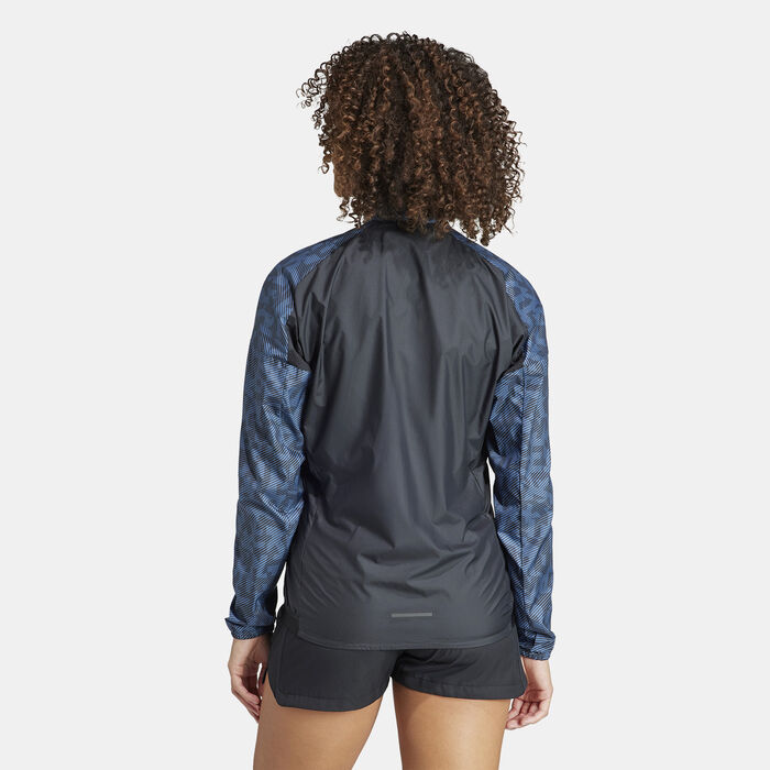 adidas Women's Terrex Trail Running Windbreaker Jacket Blue image number 1