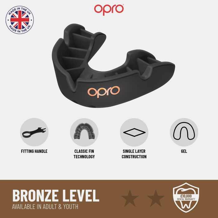 OPRO Kids' Self-Fit UFC Bronze-Level MMA Mouth Guard Black image number 2