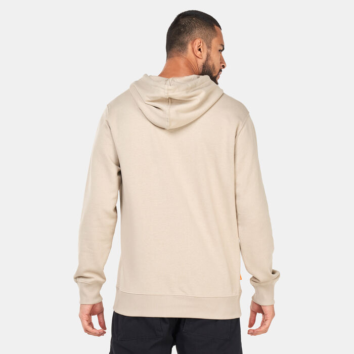 Timberland Men's Linear Logo Print T-Hoodie Beige image number 1