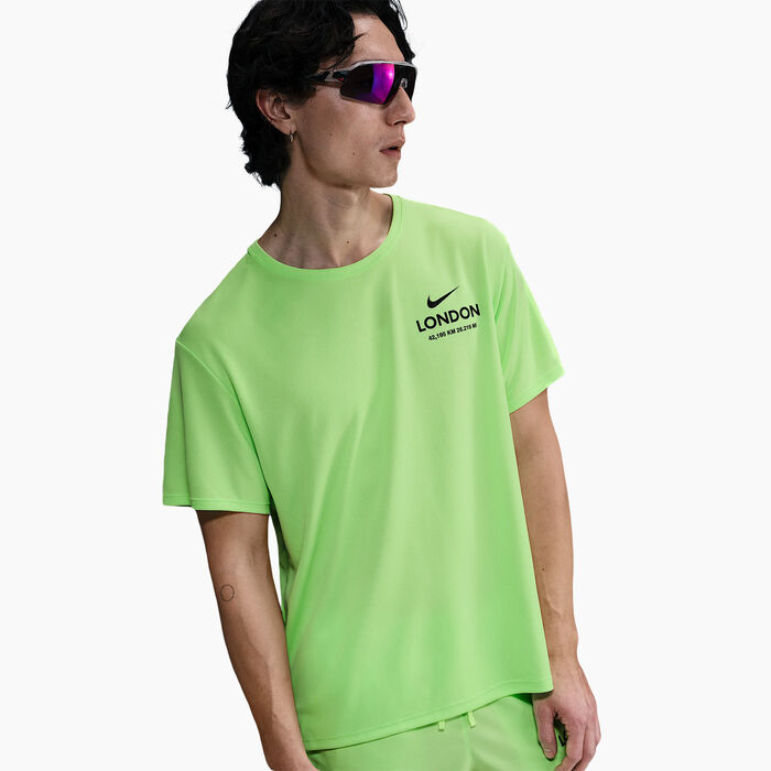 Nike Men's Miler Running T-Shirt Green Nike Men's Miler Running T-Shirt Green image number 3