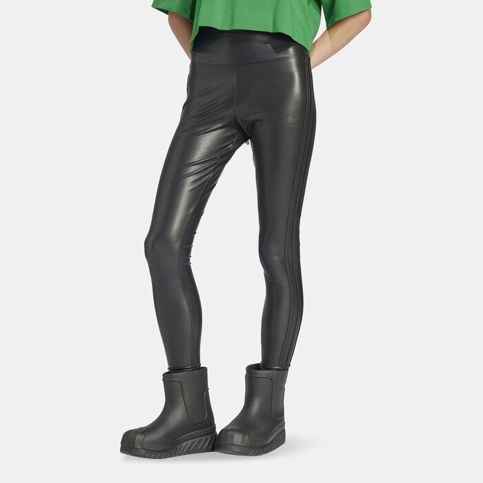 adidas Originals Women's Faux Leather Leggings Black adidas Originals Women's Faux Leather Leggings Black image number 0