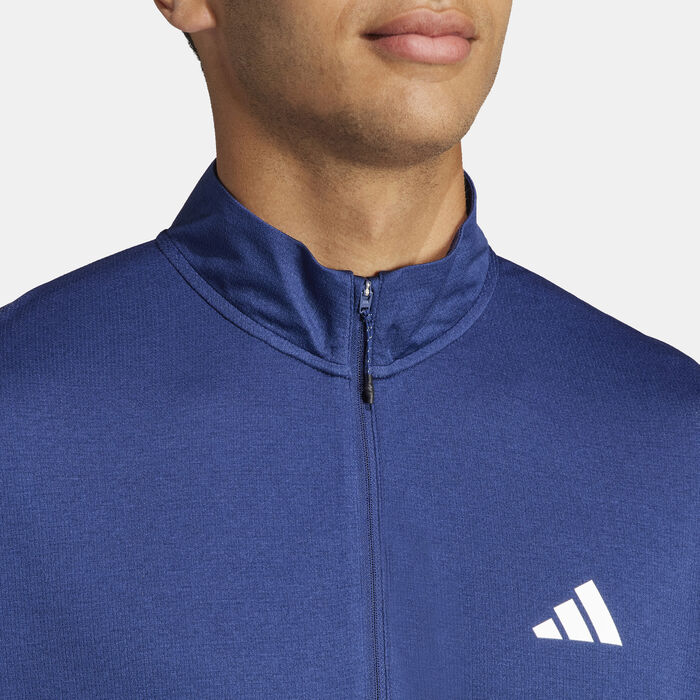adidas Men's Train Essentials Training 1/4-Zip Top Blue image number 3