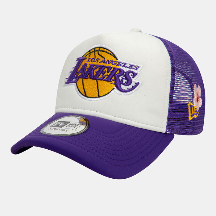 New Era Men's NBA Los Angeles Lakers Flower 9FORTY Trucker Cap Purple New Era Men's NBA Los Angeles Lakers Flower 9FORTY Trucker Cap Purple image number 3