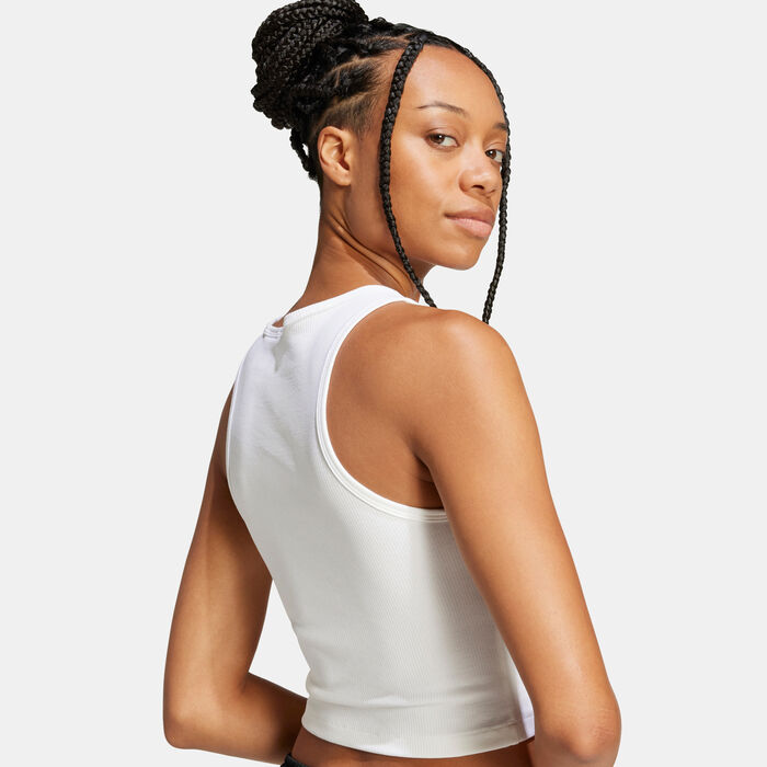 adidas Originals Women's Essentials Ribbed Tank Top White image number 4