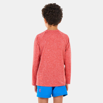 Nike Swim Kids' Heather Hydroguard Swim Top Red