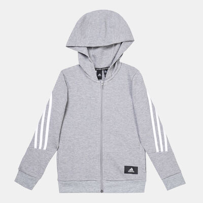 adidas Kids' Future Icons 3-Stripes Full-Zip Jacket Grey