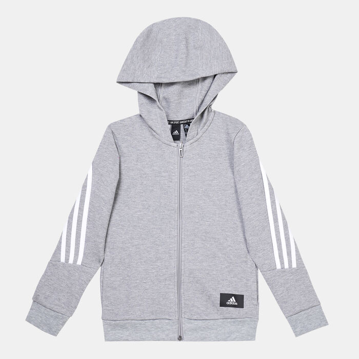 adidas Kids' Future Icons 3-Stripes Full-Zip Jacket Grey image number 0