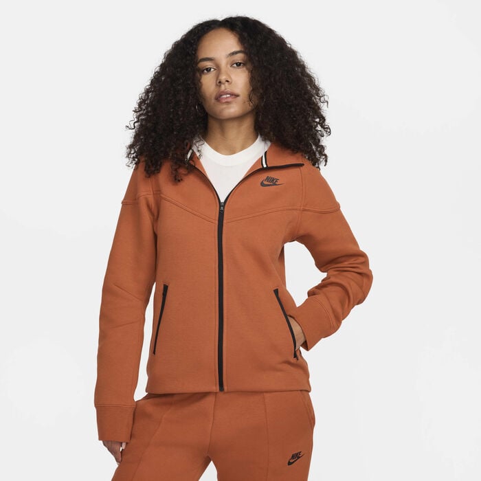 Nike Women's Sportswear Tech Fleece Windrunner Full-Zip Hoodie Brown Nike Women's Sportswear Tech Fleece Windrunner Full-Zip Hoodie Brown image number 0