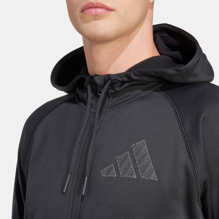 adidas Men's Game and Go Full-Zip Training Hoodie Black image number 3