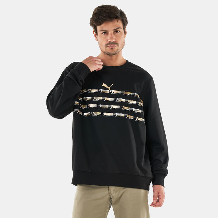 PUMA Men's Classics Graphics French Terry Crewneck Sweatshirt Black PUMA Men's Classics Graphics French Terry Crewneck Sweatshirt Black image number 0
