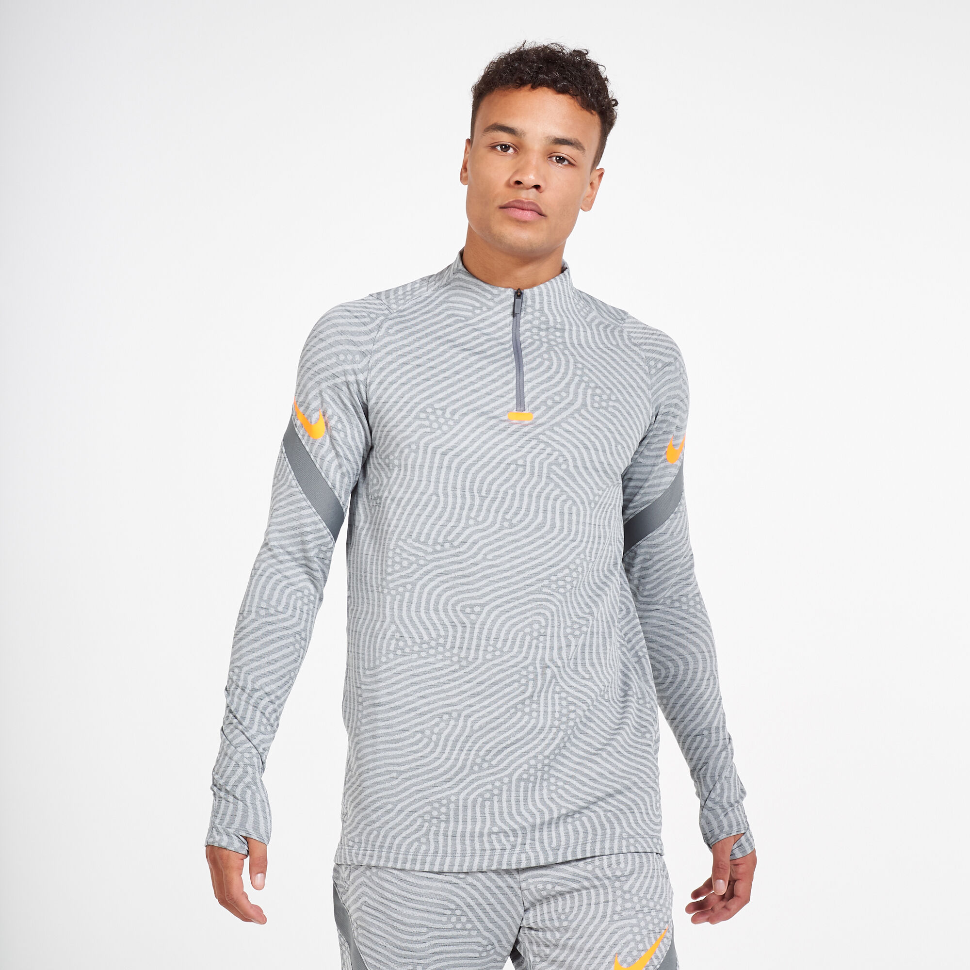 Nike football strike drill top discount in grey