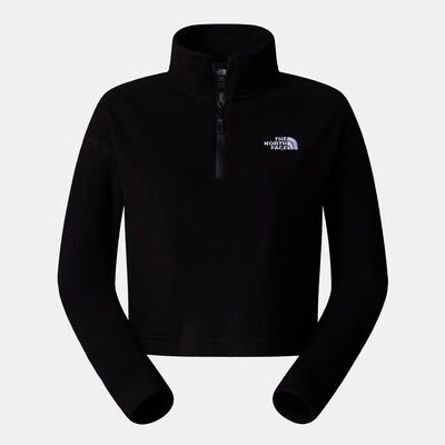 The North Face Women’s 100 Glacier 1/4-Zip Crop Top Black The North Face Women’s 100 Glacier 1/4-Zip Crop Top Black
