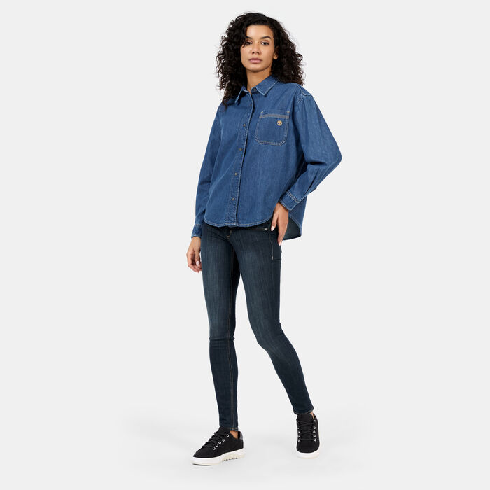 Timberland Women's Refibra Denim Shirt Blue Timberland Women's Refibra Denim Shirt Blue image number 2